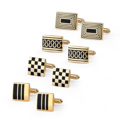 French Fashion Enamel Gold Plated Cufflinks - Stylish Copper Accessory - Buy Center
