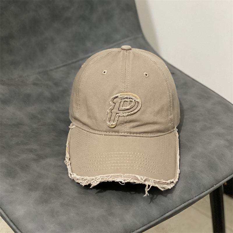 Buycenter Edged P Letter Baseball Cap - Soft, Stylish for Couples - Buy Center