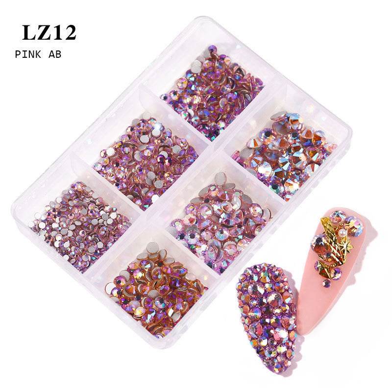 Nail Art Flat Rhinestone Set - Mixed Color Glitters for Stunning Manicures - Buy Center