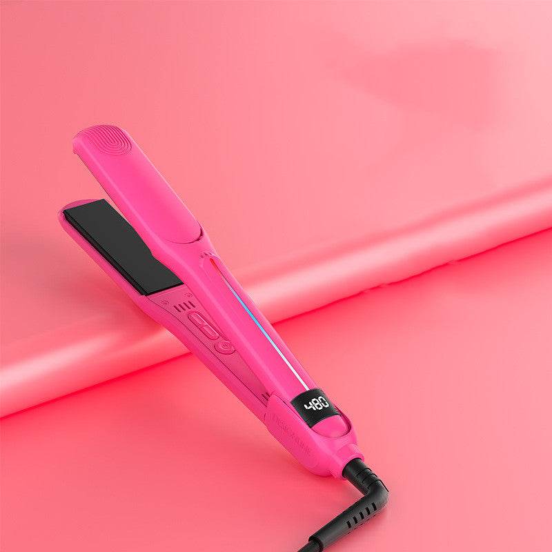 Pink Dual-Use Hair Straightener & Curling Iron - Infrared Technology - Buy Center