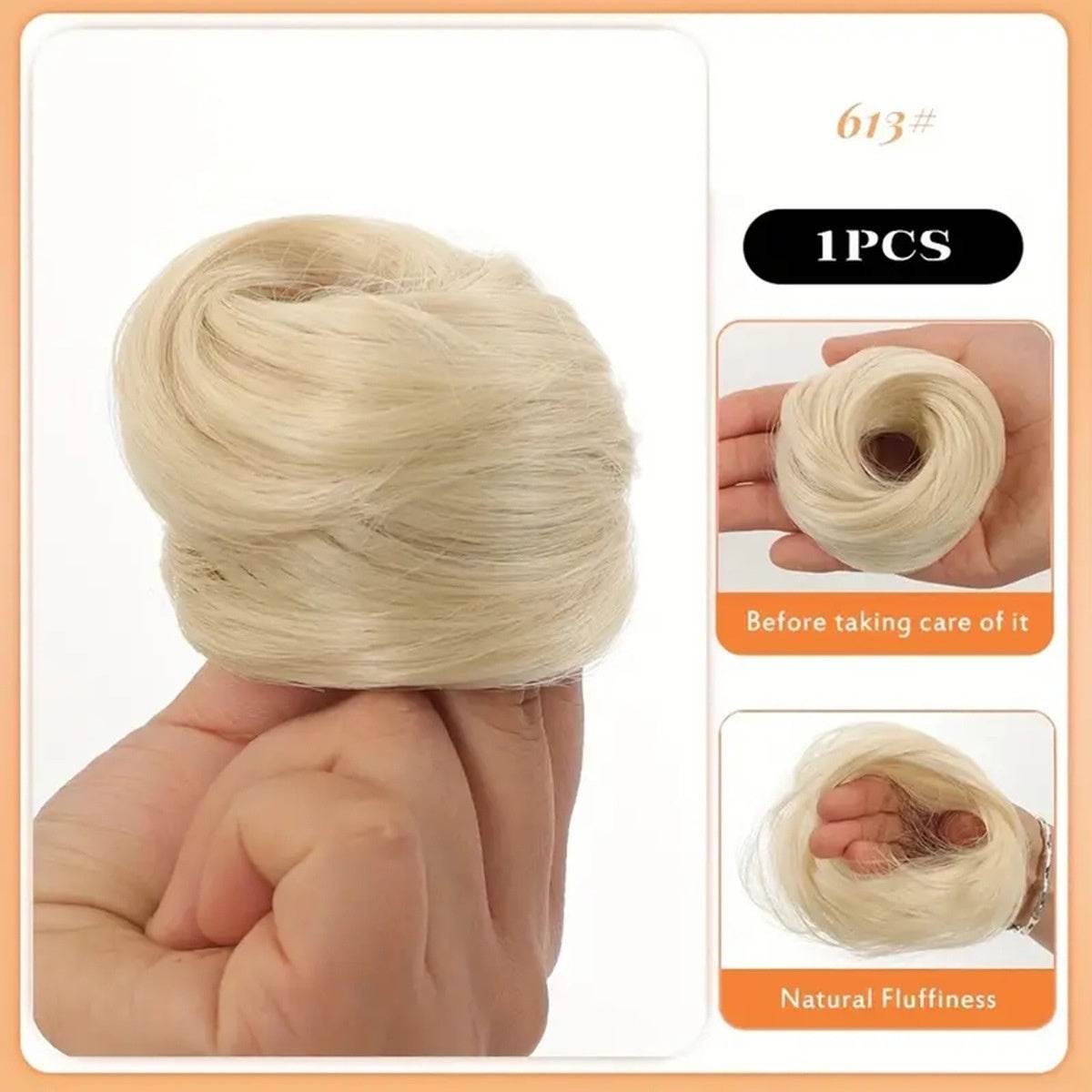 Female Hair Loop Simulation Wig - Fluffy Short Style with Rubber Band - Buy Center