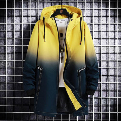 Trendy Men's Hooded Trench Coat - Stylish Spring Autumn Parka 10XL Size - Buy Center