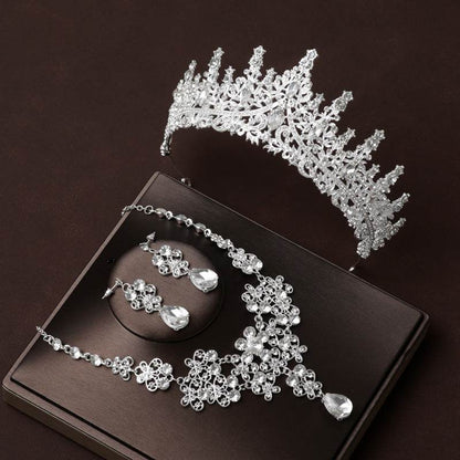 Vintage Bridal Headdress Crown Set - Necklace & Earrings for Elegant Brides - Buy Center
