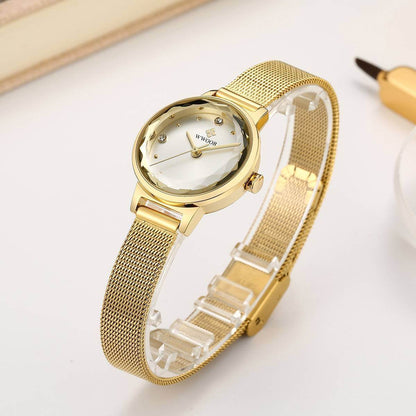 Fashion Simple Women's Quartz Watch - Trendy Mesh Strap & Round Dial - Buy Center