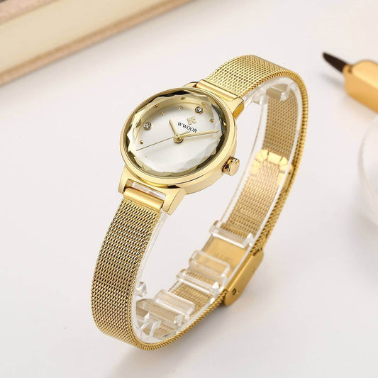 Fashion Simple Women's Quartz Watch - Trendy Mesh Strap & Round Dial - Buy Center