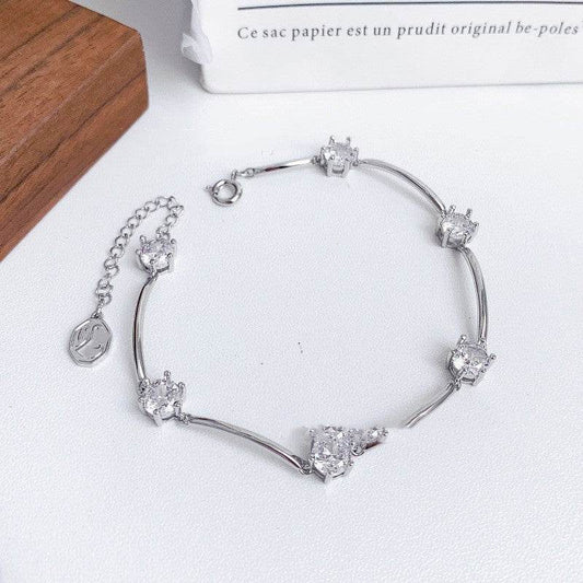Exquisite Round Diamond Crystal Bracelet - Modern Luxury for Women - Buy Center