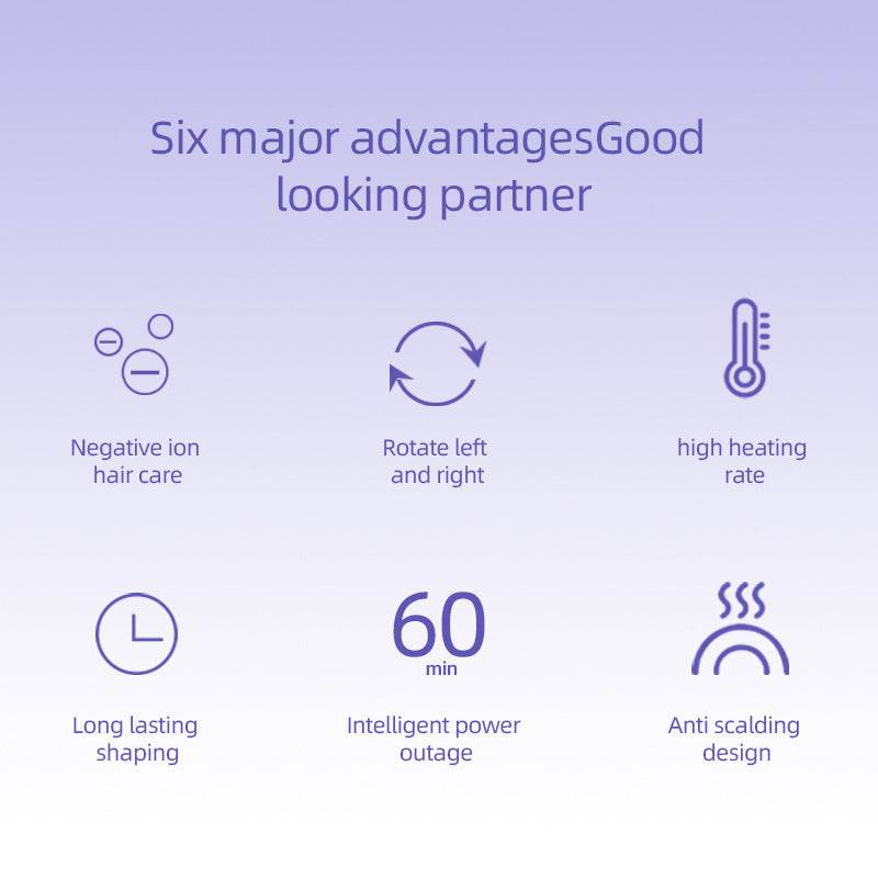 Gradient Temperature Adjustable Curling Iron - Stylish 25mm Pink Purple Tool - Buy Center