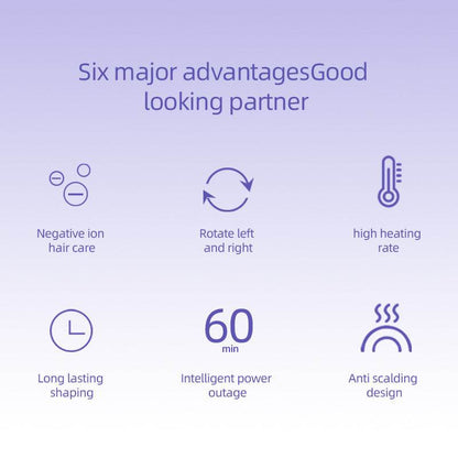 Gradient Temperature Adjustable Curling Iron - Stylish 25mm Pink Purple Tool - Buy Center