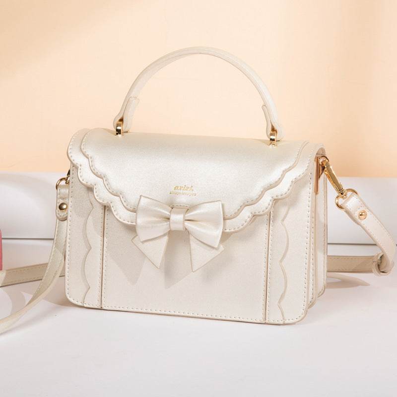 Women's Bow Style Square Bag - Peach Pink & Elegant Colors for 2025 - Buy Center