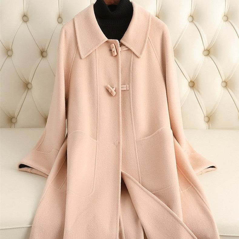 Buycenter Women's Cashmere Coat - Loose Fitting Trench in Soft Colors - Buy Center