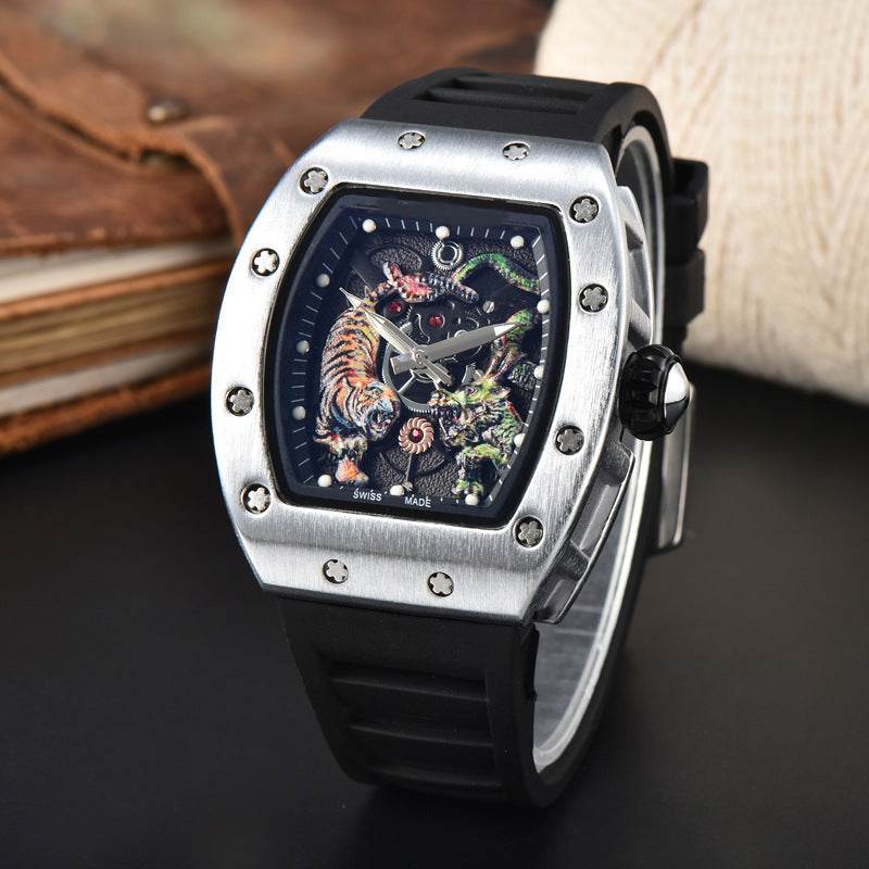 Buy Center Dragon Tiger Quartz Watch - Stylish Alloy Male Timepiece - Buy Center