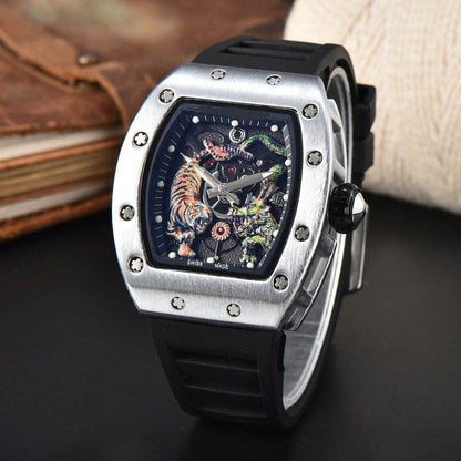 Buy Center Dragon Tiger Quartz Watch - Stylish Alloy Male Timepiece - Buy Center