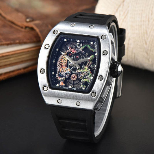 Buy Center Dragon Tiger Quartz Watch - Stylish Alloy Male Timepiece - Buy Center