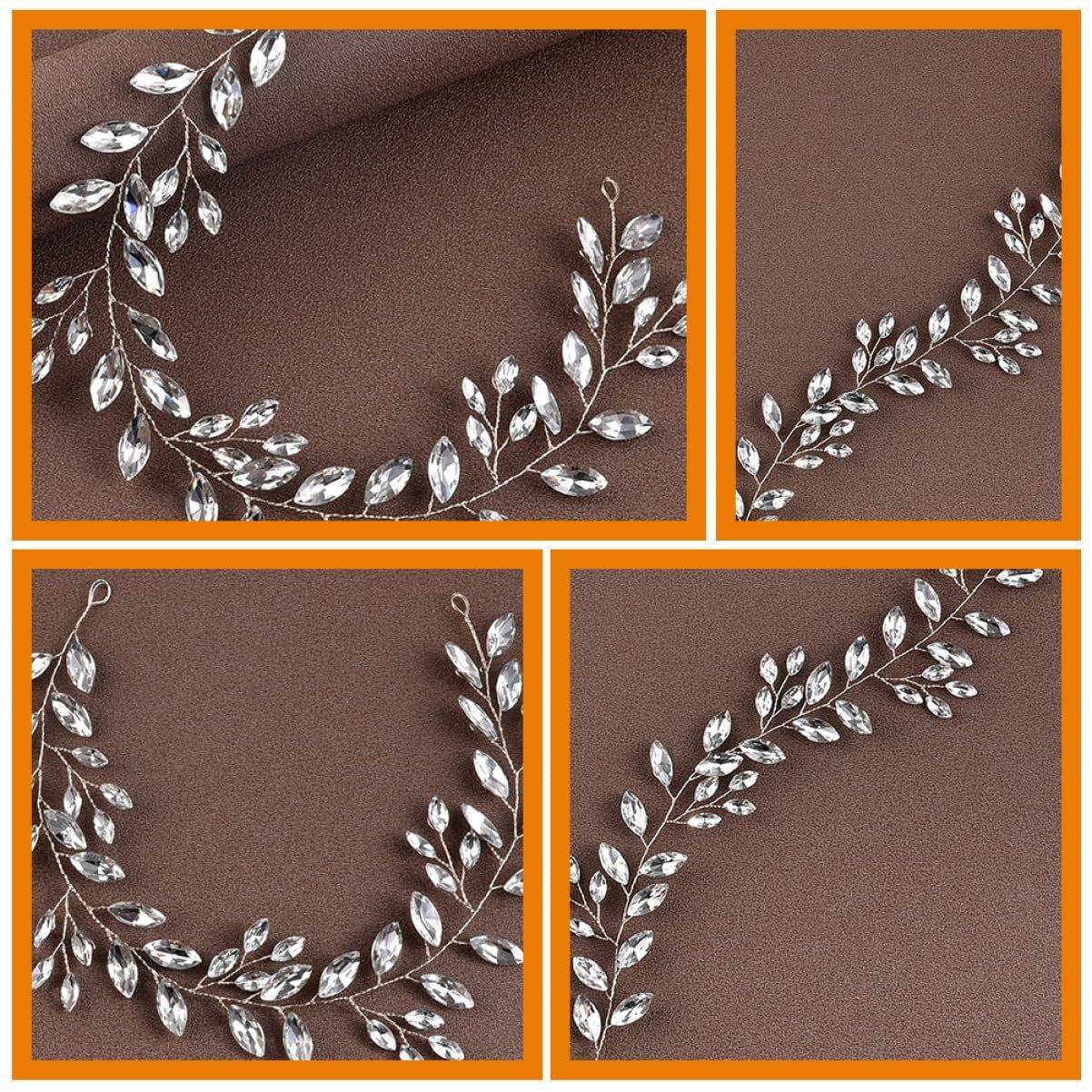Horse Eye Silver Flexible Chain Headband - Elegant Wedding Hair Jewelry - Buy Center