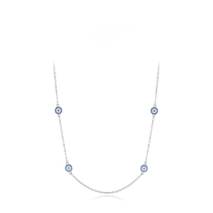 Niche Devil's Eye Necklace - 925 Silver Clavicle Chain for Women, Adjustable - Buy Center