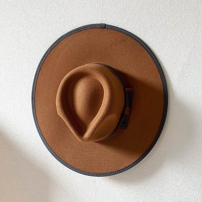 Buycenter Women's Fashion Bow Hat - Stylish Large Brim Tapered Cap - Buy Center