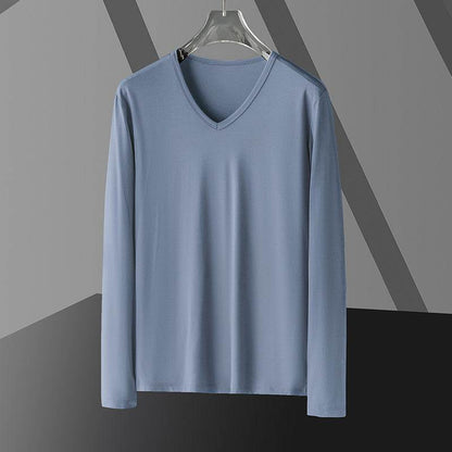 Men's Slim Fit Long Sleeve Modal Top - Stylish Autumn Essentials - Buy Center