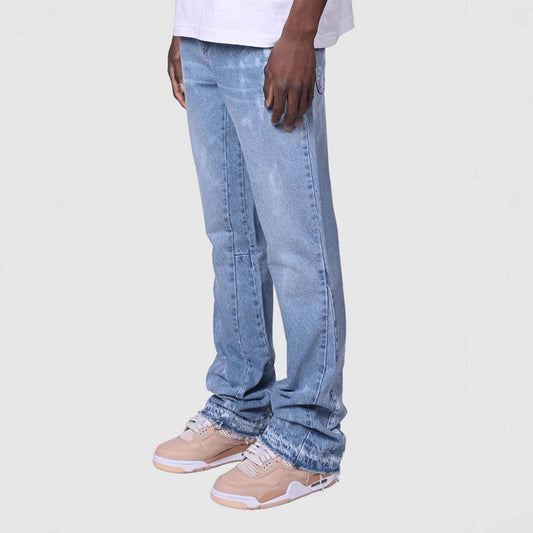 Men's Stretch Denim Straight-Leg Pants - Comfortable Mid Waist Trousers - Buy Center