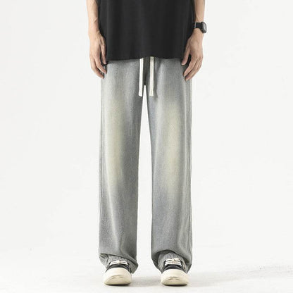 Buycenter Loose Drawstring Trousers - Vintage Blue, Mud Yellow, Gray - Buy Center