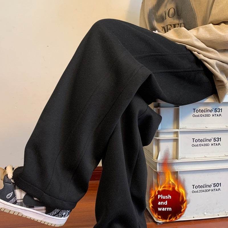 Autumn & Winter Fleece-Lined Baggy Trousers - Stylish Casual Comfort - Buy Center