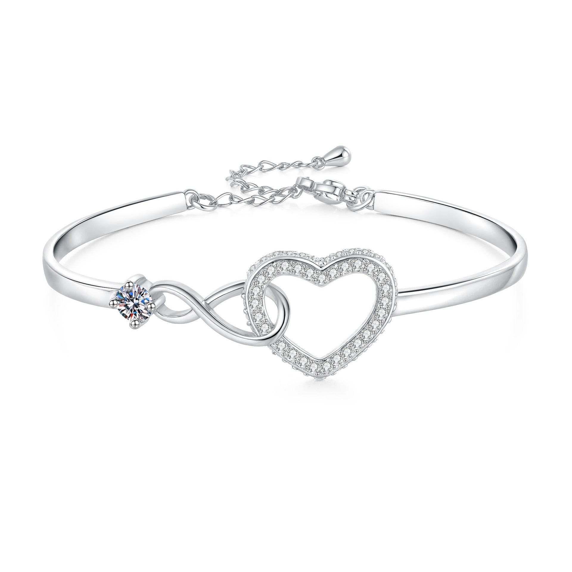 Buycenter Infinite Symbol Hollow Love Bracelet - Elegant Heart Design - Buy Center