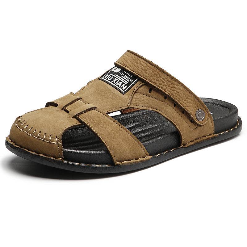 Men's Plus Size Leather Sandals - Casual, Breathable, Non-Slip Design - Buy Center