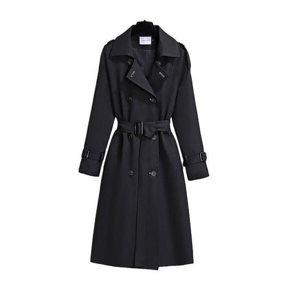 Elegant Mid-Length Trench Coat for Women - Khaki & Black Options 2025 - Buy Center
