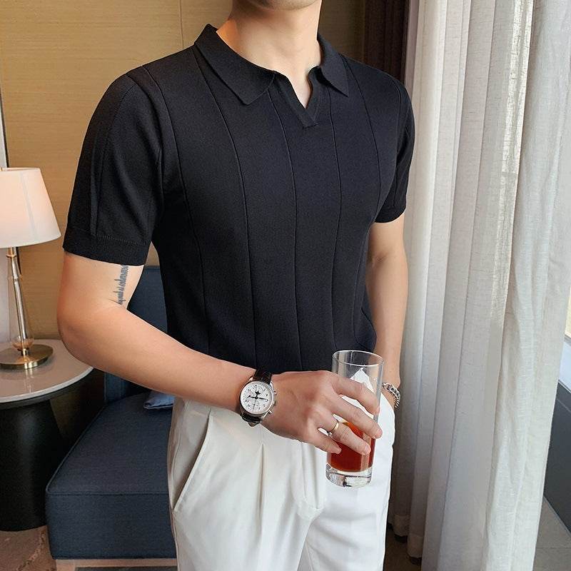 Ice Silk Short Sleeve T-shirt for Men - Loose Fit, Soft Polyester Style - Buy Center