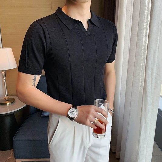 Ice Silk Short Sleeve T-shirt for Men - Loose Fit, Soft Polyester Style - Buy Center