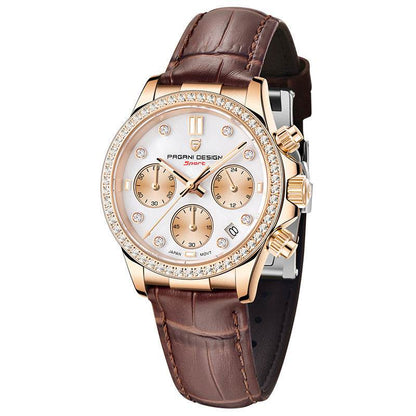 Elegant Diamond Surface Waterproof Stainless Steel Watch for Women - Buy Center
