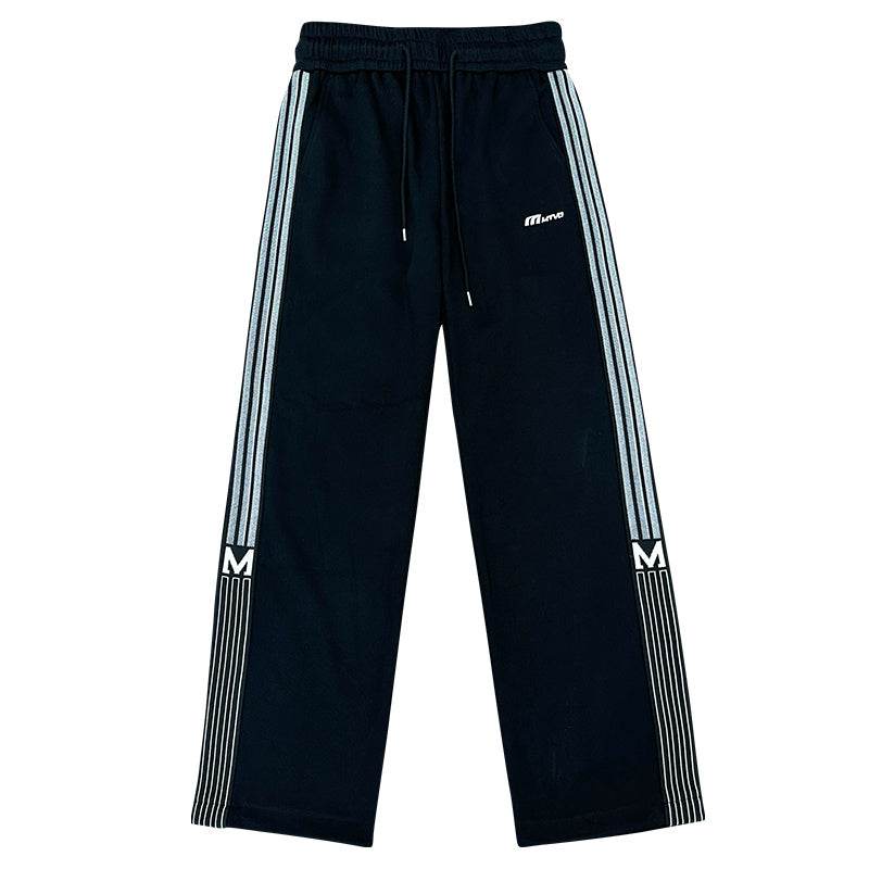 Fashion Brand Loose Casual Sweatpants - Black & Gray Stripes Style - Buy Center
