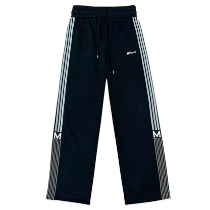 Fashion Brand Loose Casual Sweatpants - Black & Gray Stripes Style - Buy Center