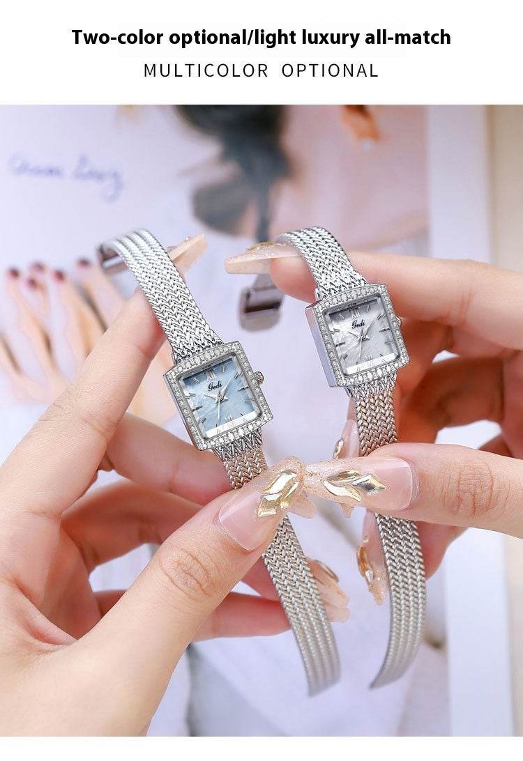 Niche Fritillary Waterproof Quartz Watch - Luxury Square Design for Women - Buy Center