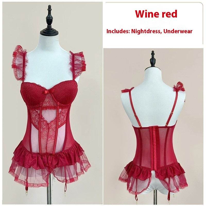 Women's Fishbone Camisole - Wine Red Halter Top with Detachable Straps - Buy Center