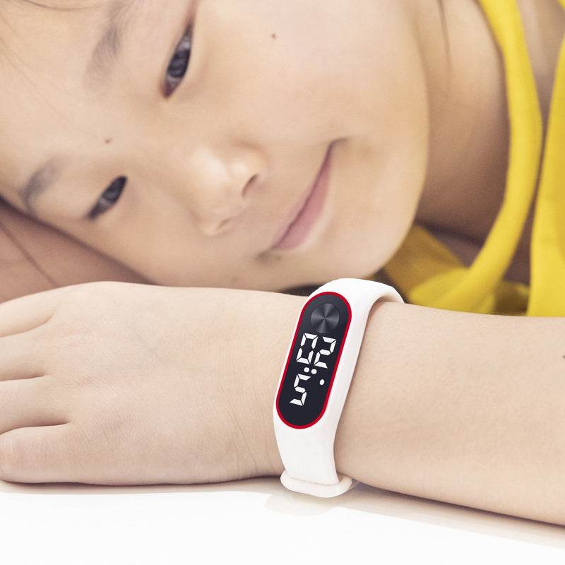 Silicone LED Children's Watch - Fun Red & White Lights, Calendar Display - Buy Center