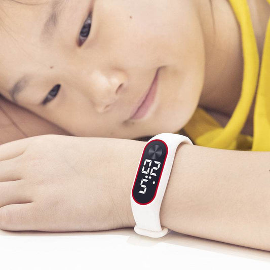 Silicone LED Children's Watch - Fun Red & White Lights, Calendar Display - Buy Center