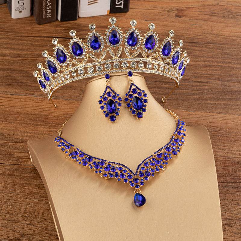 Elegant Bridal Crown with Matching Jewelry - Alloy Diamond Headdress - Buy Center