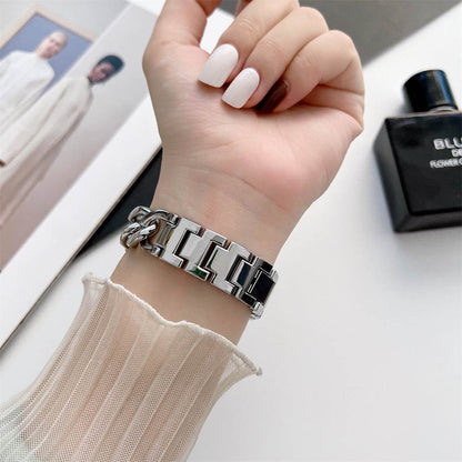 Women's Denim Chain Metal Smart Watch Wristband - Compatible with Samsung - Buy Center