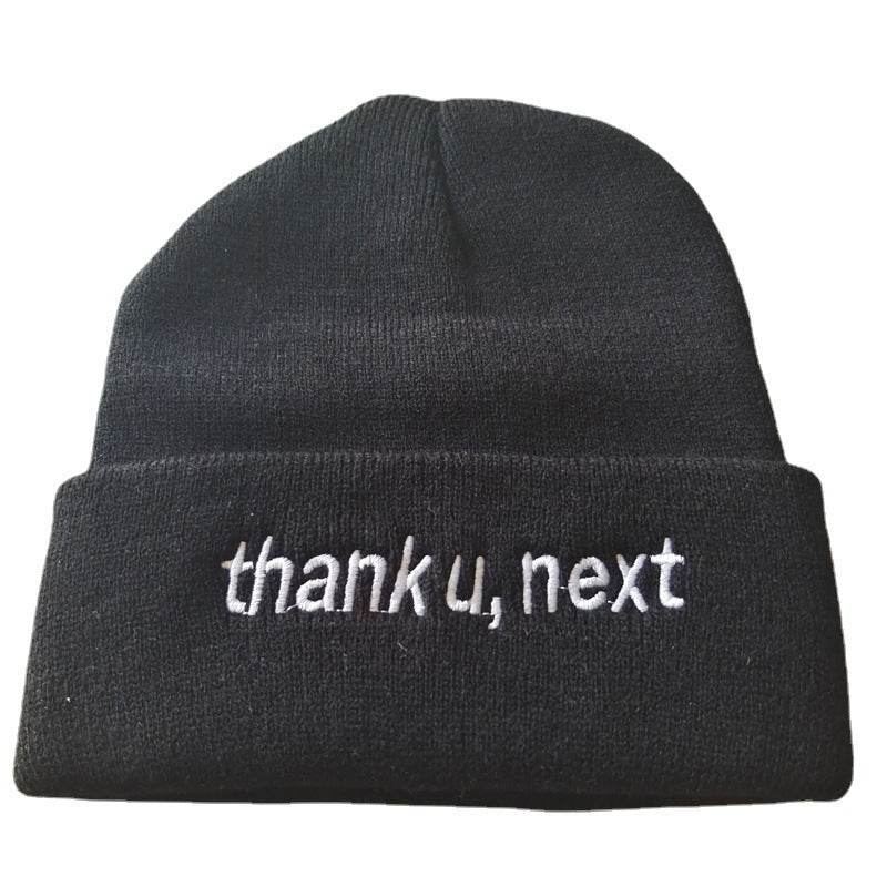 Thank U, Next Embroidery Knitted Hat - Warm Fashion for Men & Women - Buy Center