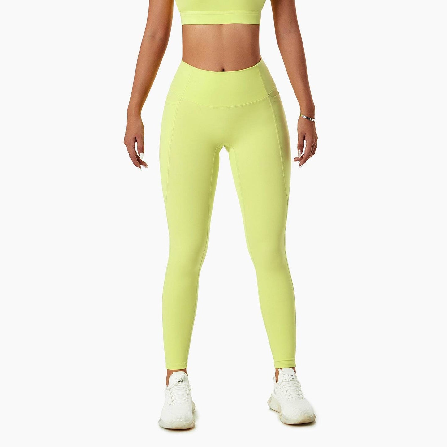 Buycenter Lulu Nude Yoga Bra Set - Shockproof Sports Bra & Leggings - Buy Center