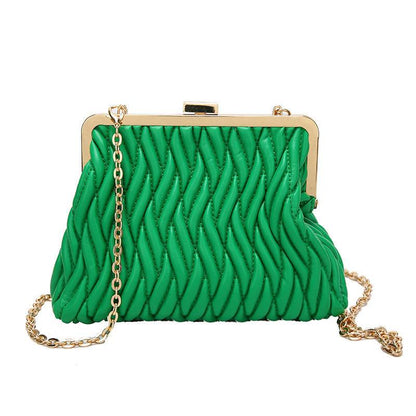 Buycenter Pleated Handbag - Chain Lock Design for Evening Outfits - Buy Center