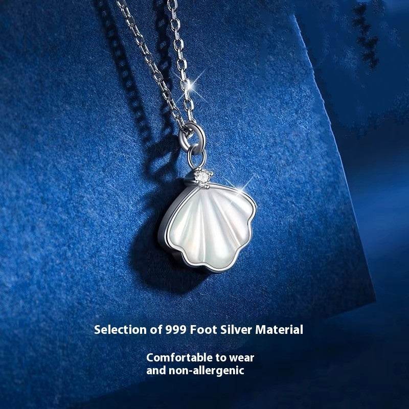 S999 Sterling Silver Shell Necklace - Stylish Clavicle Chain for Women - Buy Center