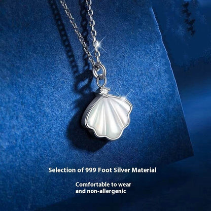 S999 Sterling Silver Shell Necklace - Stylish Clavicle Chain for Women - Buy Center