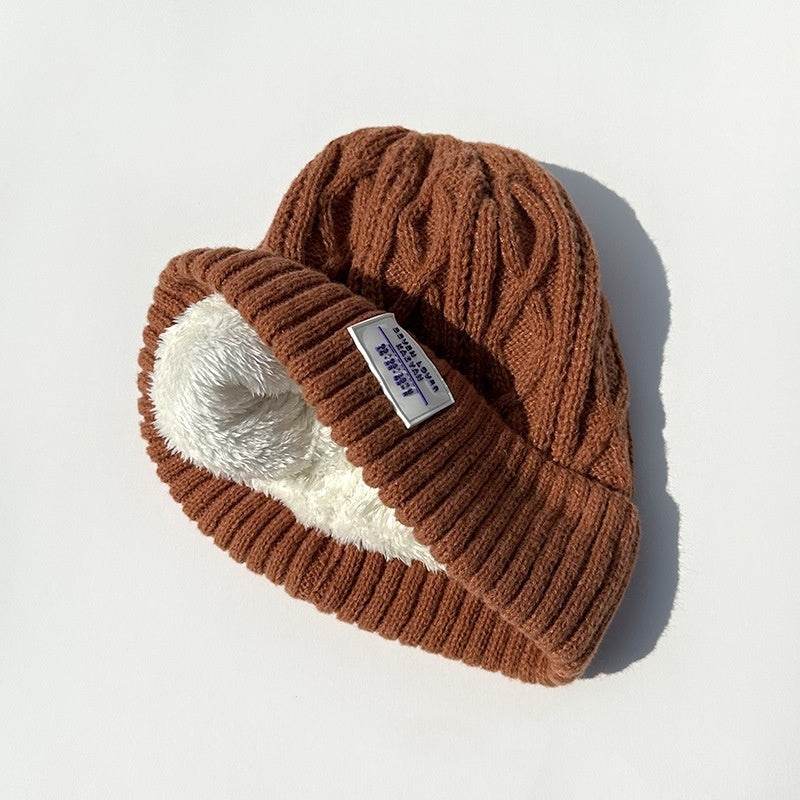 Women's Fleece Lined Woolen Cap - Trendy Knitted Winter Hat 2025 - Buy Center