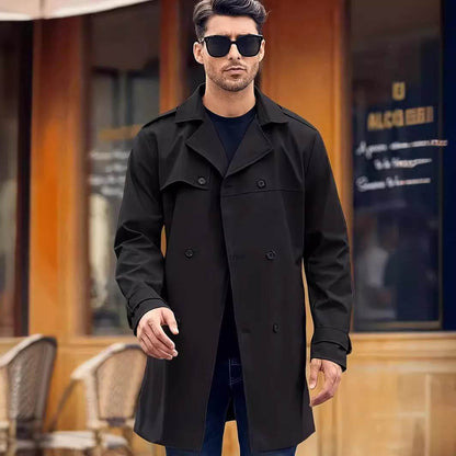 Men's Double-Breasted Long-Sleeved Coat - Stylish Parka in 4 Colors - Buy Center