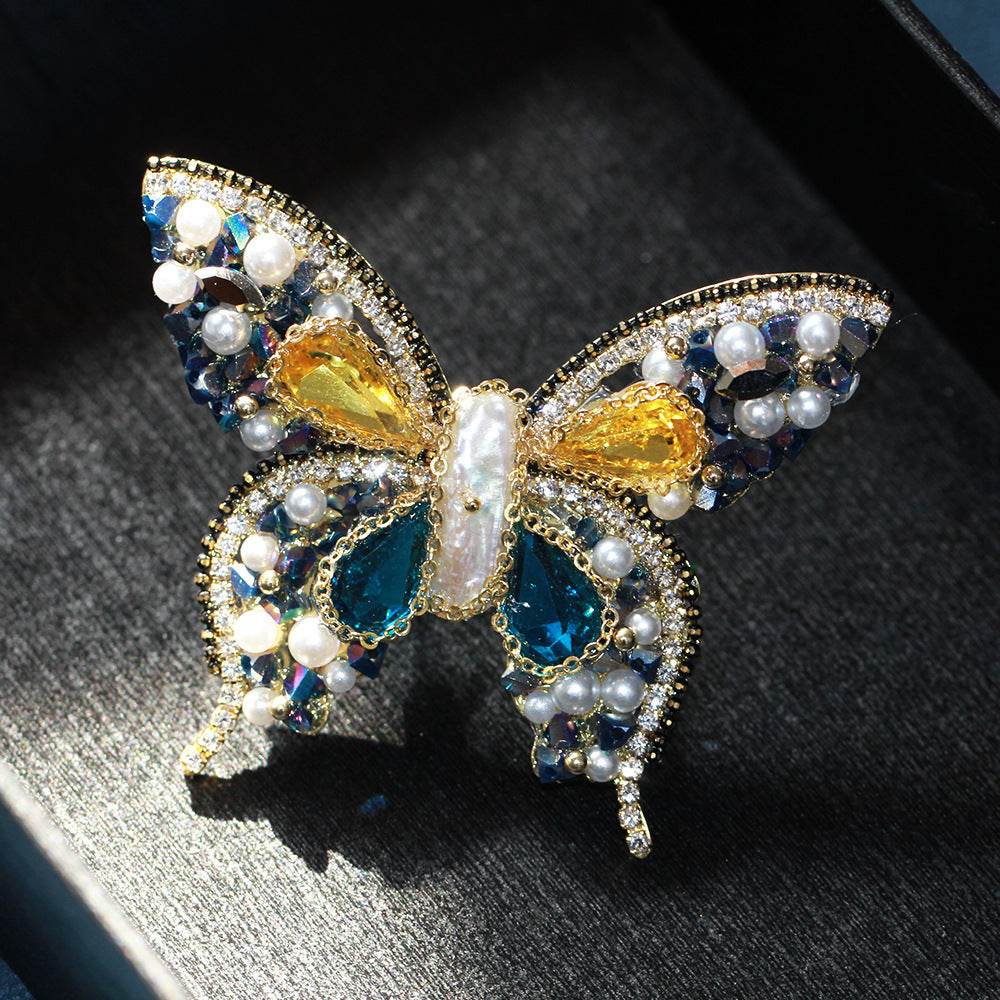 Elegant Handmade DIY Sticky Beads Butterfly Brooch for Stylish Women - Buy Center