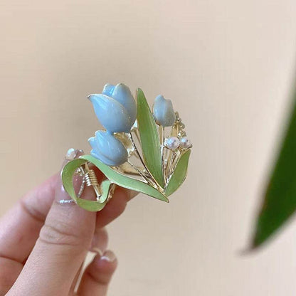 Tulips High Ponytail Hair Claws for Women - Secure & Stylish Barrettes - Buy Center