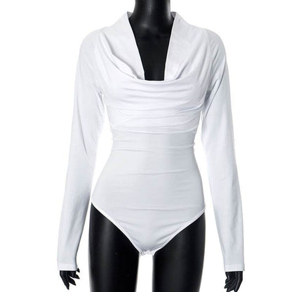 Chic Slim-Fit Long-Sleeved Jumpsuit - Solid Color Fashion for 2025 - Buy Center