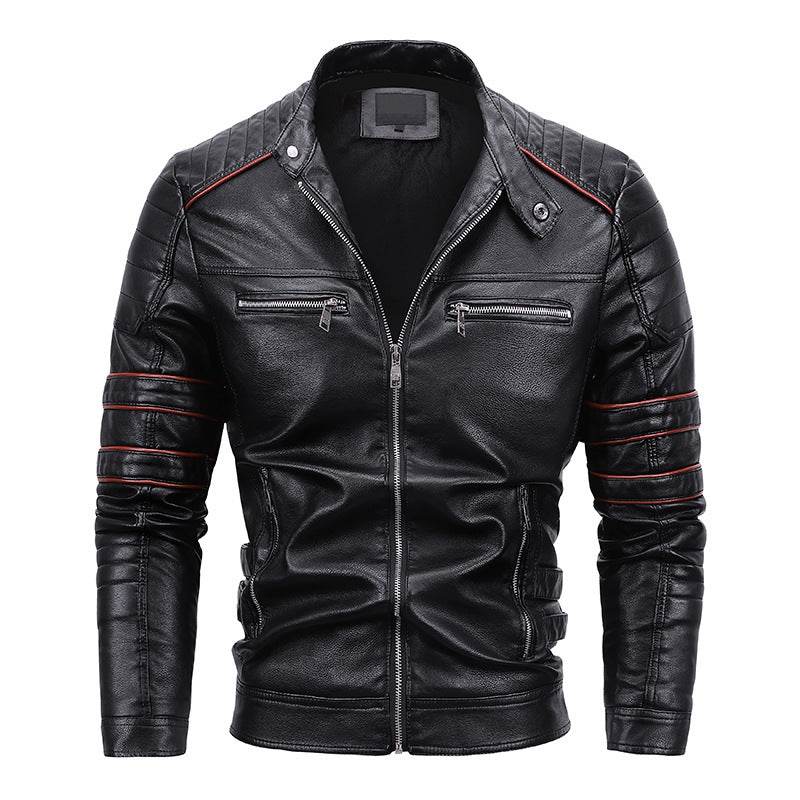 Men's Plus Velvet Motorcycle Jacket - Genuine Leather for Winter Style - Buy Center