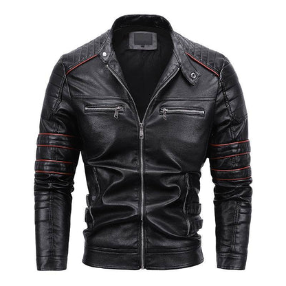 Men's Plus Velvet Motorcycle Jacket - Genuine Leather for Winter Style - Buy Center